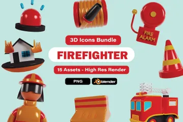 Firefighter 3D Icon Pack