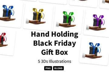 Free Mão segurando uma caixa de presente da Black Friday Pacote de Icon 3D