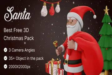 Free Papai Noel Pacote de Illustration 3D