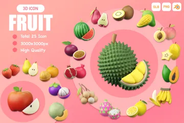 Fruit 3D Icon Pack