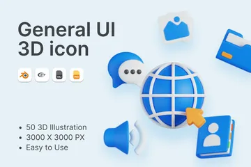 Interfaz de usuario general Paquete de Icon 3D