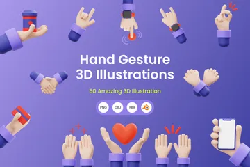 Geste de la main Pack 3D Illustration