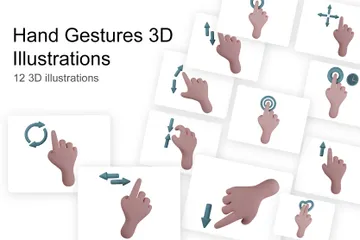 Gestes de la main Pack 3D Illustration