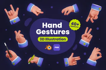 Gestes de la main Pack 3D Illustration