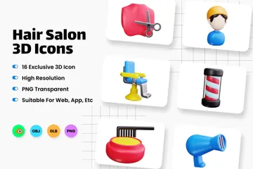 Hair Salon 3D Icon Pack