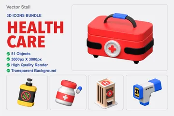 HealthCare 3D Icon Pack