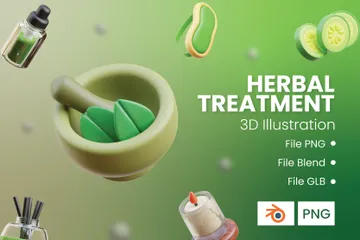 Herbal Treatment 3D Icon Pack