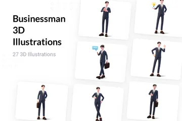 Homme d'affaire Pack 3D Illustration