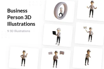 Homme d'affaires Pack 3D Illustration