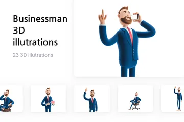 Homme d'affaire Pack 3D Illustration