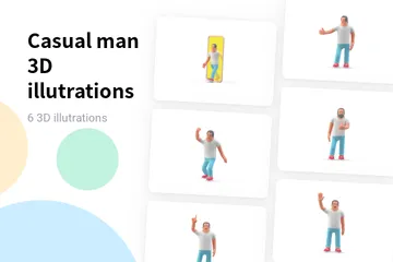 Homme décontracté Pack 3D Illustration