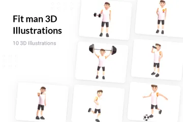 Homme en forme Pack 3D Illustration