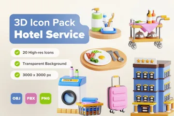 Hotel Management 3D Icon Pack