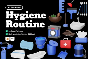 Hygiene Routine 3D Icon Pack