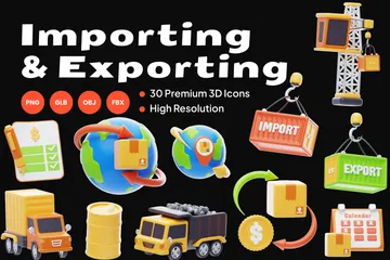 Importação e Exportação Pacote de Icon 3D