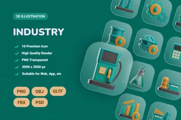 Industry 3D Icon Pack