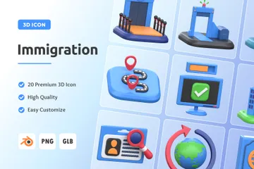 Inmigración Paquete de Icon 3D