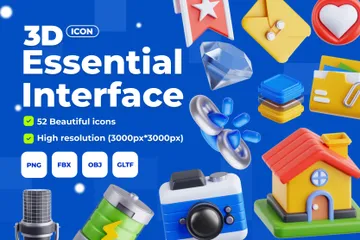 Interfaz esencial Paquete de Icon 3D