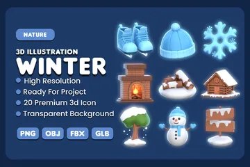 inverno Ilustração 3D Pack