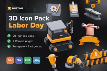 Labor Day 3D Icon Pack