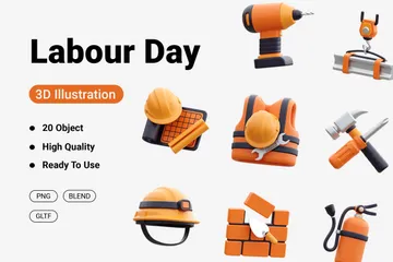 Labour Day 3D Icon Pack