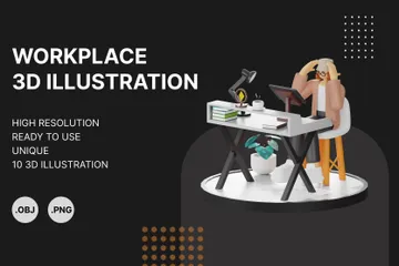 Ambiente de trabalho Pacote de Illustration 3D