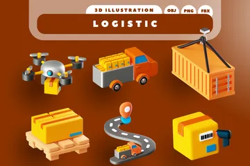 Logistic 3D Icon Pack