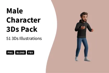 Male Character 3D Illustration Pack