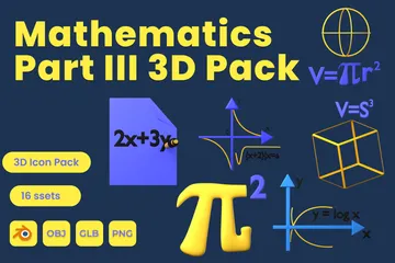 Mathematics Part III 3D Icon Pack