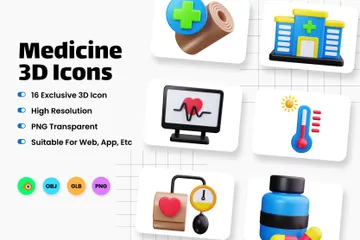 Medicine 3D Icon Pack