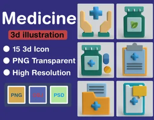 Medicine 3D Icon Pack