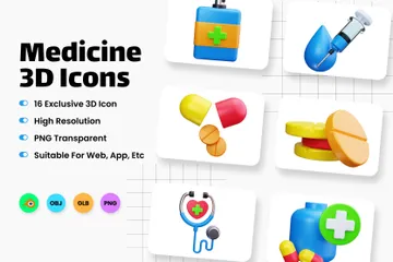 Medicine 3D Icon Pack