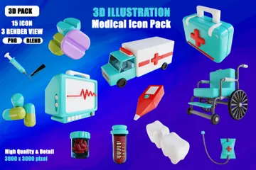 Médico Paquete de Icon 3D