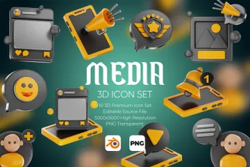 Medios de comunicación Paquete de Icon 3D