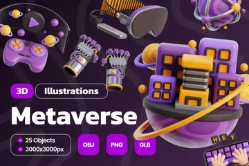 Metaverso Paquete de Icon 3D