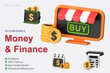 Money And Finance 3D Icon Pack