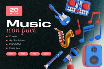 Music 3D Icon Pack