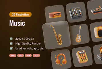 Music 3D Icon Pack