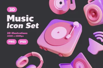 Música Pacote de Illustration 3D