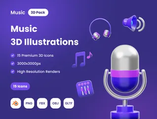 Música Pacote de Icon 3D