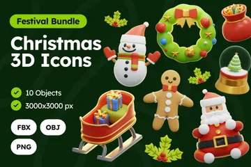 Natal Ilustração 3D Pack