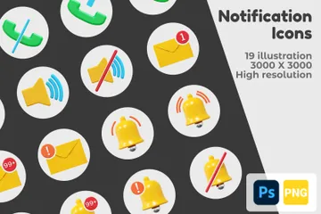 Notification Pack 3D Illustration