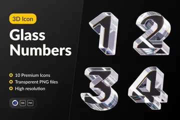 Numéros de verre Pack 3D Icon