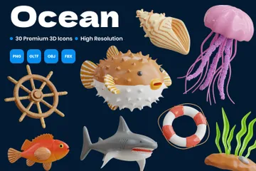 Ocean 3D Icon Pack