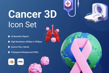 Día Mundial contra el Cáncer Paquete de Icon 3D