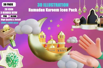 Ramadan Kareem 3D Icon Pack