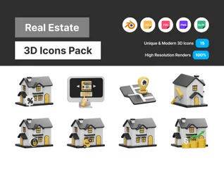 Real Estate 3D Icon Pack