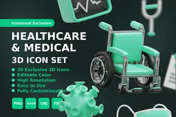 Atención médica y sanitaria Paquete de Icon 3D