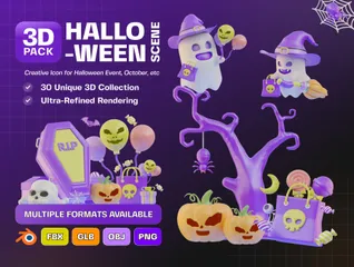 Scène d'Halloween Pack 3D Icon