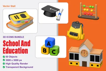 School And Education 3D Icon Pack